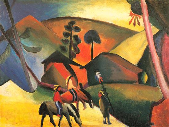 August Macke Indianer auf Pferden France oil painting art